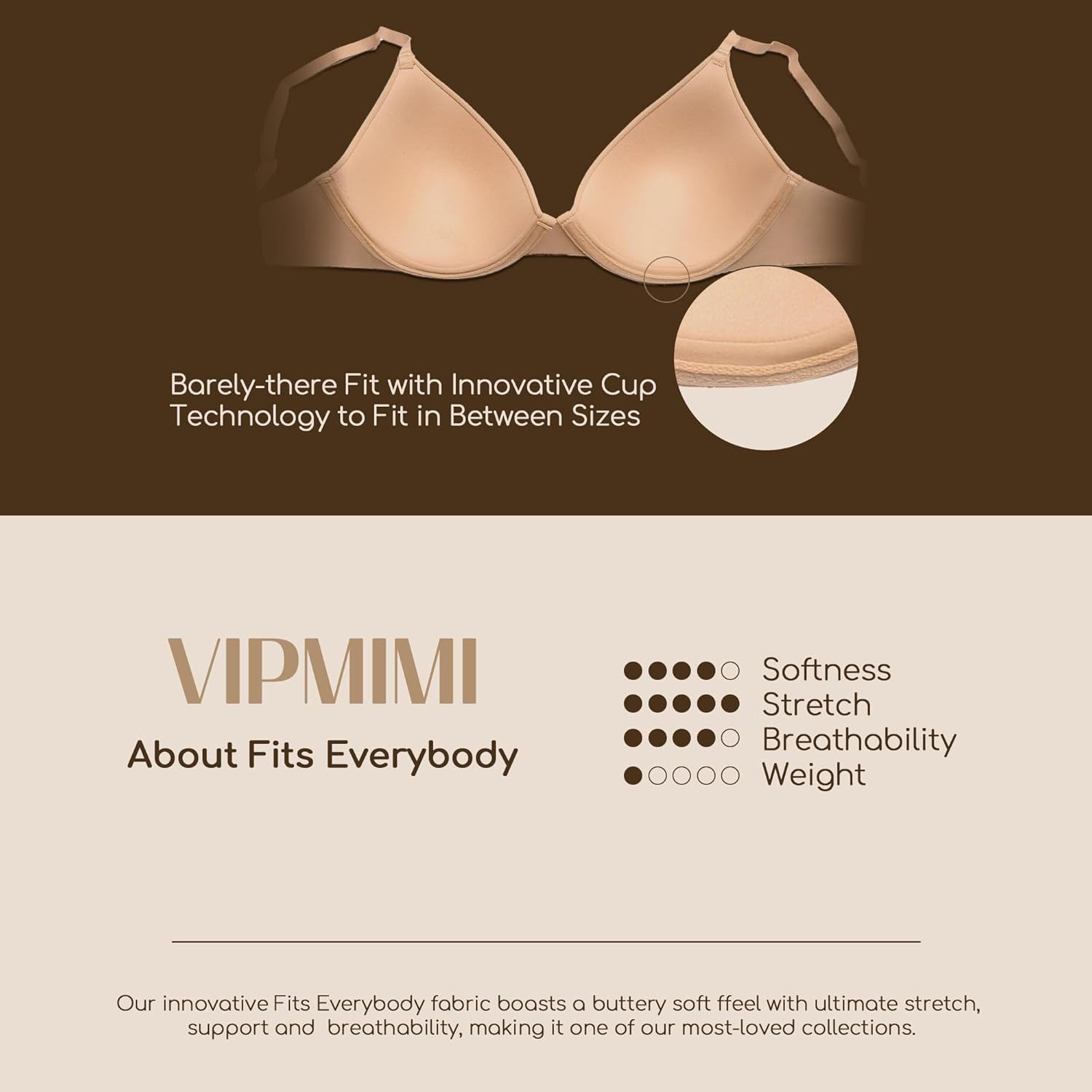 Womens Low-cut Bra With A Buttery-soft Low Crew Neckline And Lightweight Underwire